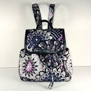 Vera Bradley Mimosa Medallion Pattern Essential Compact Backpack Purple/Blue